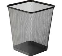Zxarunas Poubelle Bureau 10L Mesh carré Wastepaper Basket Metal Candon Can Office Home Kitchen Recycling Bin Poubelle Black Poubelle Chambre