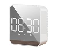 Zxarunas Réveil carré avec Miroir, Petit réveil numérique de Bureau avec Affichage de la température, for Chambre ou Bureau à Domicile. réveil(Wit)