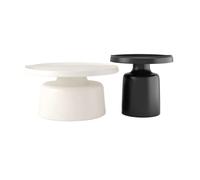 Zxarunas Table Basse d'appoint Large et Massive Noire, Table d'appoint Artisanale de Style bohème for Salon, Chambre ou Bureau à Domicile Table Basse(W-Balck,Metal)