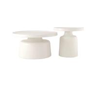 Zxarunas Table Basse d'appoint Large et Massive Noire, Table d'appoint Artisanale de Style bohème for Salon, Chambre ou Bureau à Domicile Table Basse(B-White,Metal)