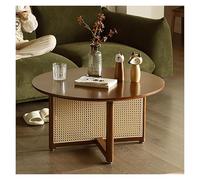 Zxarunas Table Basse Portable, Table de Pique-Nique Basse en Bois, Table de Service for Le thé, Le goûter et Le Petit-déjeuner à Poser sur Le lit Table Basse(Walnut,80cm)