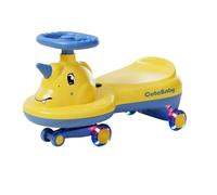 Zxarunas Voiture à Bascule Montez sur Une Voiture Wiggle for garçons et Filles, Roues Clignotantes, for Enfants de 3 Ans et Plus, Jouets d'intérieur et d'extérieur Twister Voitures(Geel)