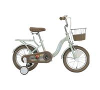 Zxarunas Voiture à Bascule Vélo for Enfants de 12 à 18 Pouces, avec Roues d'entraînement et siège arrière, vélos for Enfants avec Frein, vélo for Enfants avec Panier Twister Voitures(Groen,16in)