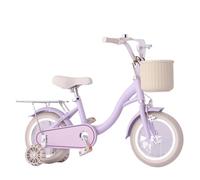 Zxarunas Voiture à Bascule Vélo for Enfants for Filles avec Sonnette, Panier et Pompe, vélo for Enfants avec siège arrière, vélo for Filles de 2 à 22 Pouces Twister Voitures(Lila,16inch)