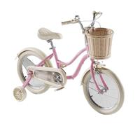 Zxarunas Voiture à Bascule Vélo for Enfants, Frein à Main Double, 12 à 22 Pouces, for garçons et Filles de 3 à 12 Ans, avec Panier tressé et Roues auxiliaires Twister Voitures(Roze,14inch)