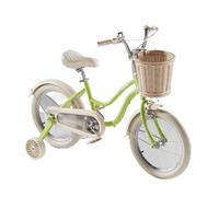 Zxarunas Voiture à Bascule Vélo for Enfants, Frein à Main Double, 12 à 22 Pouces, for garçons et Filles de 3 à 12 Ans, avec Panier tressé et Roues auxiliaires Twister Voitures(Groen,14inch)