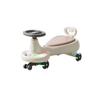 Zxarunas Voiture à Bascule Wiggle Car for Enfants, balançoire avec Roues Clignotantes, Jouet d'intérieur et d'extérieur for Enfants de 3 Ans et Plus Twister Voitures(Brown)