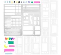 ZXBBTZ Lot de 11 pochoirs réutilisables pour bullet journal, pochoirs, modèles de journal, pour planificateur, calendrier, croquis, carnet de notes, accessoires pour traceur