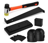 ZXBBTZ Lot de 65 outils de pose de sol stratifié avec maillet en caoutchouc, fer de traction, cales à percussion, genouillères, 60 entretoises, kit d'outils de sol en vinyle pour clic, stratifié