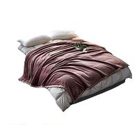ZXBC Luxe Super Doux Couverture lit 2 Personnes Antistatique Épaissir légère Couleur Unie Couverture Polaire 150x200 Lit Jete de canape Grande Taille Salon Chambre etcE-200x230cm(79x91inch)