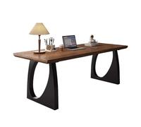 ZxbingUK-2025 Bureau d'ordinateur Bureau en Bois Massif, spacieux, Bureau d'étude, Table à Manger rectangulaire Moderne Couleur Noyer(XL)