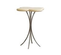 ZxbingUK-2025 Table à thé Basse Petites Tables d'appoint, Petite Table de Patio avec Plateau en MDF et Cadre métal, Basse for Salon, Porche, Cour, Balcon(Light Yellow)