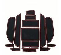 ZXBL Tapis Antidérapants pour Console Centrale de Voiture pour Civic 8th Generation, Porte-Gobelet Rainure de Porte Tapis Caoutchouc Antidérapant,Red