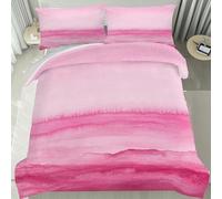 ZXBNNN Ensemble de Housse de Couette 3 pièces Rose à Motif ombré, Comprenant Une Housse de Couette et des taies d'oreiller, Lavable en Machine (140x210cm*1/ 60x60cm*2)