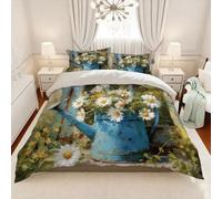 ZXBNNN Parure de lit 3 pièces, 1 Housse de Couette + 2 taies d'oreiller, thème « Cours d'initiation à la Peinture à l'huile », Parure de lit « Jour des Miracles » (173x218cm*1/ 60x60cm*2)