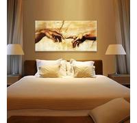 ZXBNNN Reproduction du tableau « La Création d'Adam » de Michel-Ange, décoration murale inspirée de la chapelle Sixtine, pour la décoration intérieure (50x105cm/cadre intérieur)