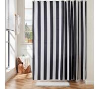 ZXBNNN Rideau de Douche à Rayures avec Crochets, Joli Rideau de Douche Moderne à Rayures rétro Vintage, Tissu Polyester imperméable (70x175 cm)