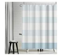 ZXBNNN Rideau de Douche à Rayures Bleu et Blanc, Style Rustique et imperméable, idéal pour la Salle de Bain des Enfants (90x195cm)