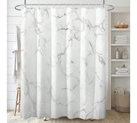 ZXBNNN Rideau de Douche en Polyester imprimé marbre Gris Clair et Blanc, décoration Artistique pour Salle de Bain, Lavable en Machine, Plusieurs Tailles (110x220cm)