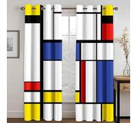 ZXBNNN Rideaux de fenêtre Modernes Rouges géométriques Abstraits pour Salon Chambre à Coucher Porte de Hall de Cuisine décor à la Maison 2 pièces Rideaux occultants 140x295cm(LxH)/70x295cm*2