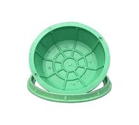 ZXCASDF Caniveau Couvercle Regard Rond Invisible pour Fosse Septique Champ D'épuration,Couvercle Regard avec Cadre Couvercle Fosse septique Invisible en Plastique Vert(50cm/19.7in)