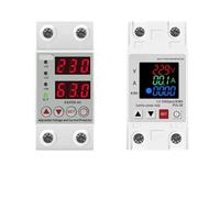ZXCDLCCJD 40A 63A 230V Din Rail Adjustable Digital Over Voltage Under Voltage Relay Over Current Protection kWh 220V Energy Meter(Voltage Current,63A)
