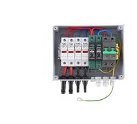 ZXCDLCCJD 600V 2 in 1 Out Solar Photovoltaic PV Combiner Box with Lightning Protection DC Fuse MCB SPD Waterproof Box IP65(DC Fuse 20A)