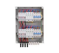 ZXCDLCCJD 600V Solar DC PV Combiner Box,4 String with Lightning Arrester,4 Input 4 Out 15A Rated Current Fuse,63A MCB,SPD,IP65 Waterproof