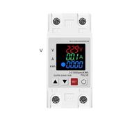 ZXCDLCCJD 63A 230V Din Rail 3IN1 Display Adjustable Over Voltage Current and Under Voltage Protective Device Protector Relay 220V KWH Protector
