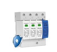 ZXCDLCCJD AC SPD Din Rail 1P+NPE 3P+NPE 50KA T1 T2 385V 275V 255V House Surge Protector Protective Low-Voltage Device Lightning Arrester(275V,3P NPE)