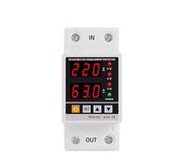 ZXCDLCCJD Din Rail Dual Display Adjustable Over Voltage Current and Under Voltage Protective Device Protector Relay 40A 63A 80A 220V 230V(40A)
