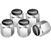 ZXCDRFT 4 Pcs Bouchon Valve Pneu Voiture pour Aston Martin V12 Zagato 2011-2012, Bouchons de Poussière Résistant à La Corrosion avec Joint Caoutchouc Étanche,Silver