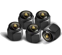 ZXCDRFT 4 Pcs Bouchon Valve Pneu Voiture pour Lamborghini Revuelto (LB744) 2023, Bouchons de Poussière Résistant à La Corrosion avec Joint Caoutchouc Étanche,Black