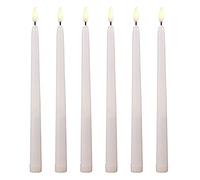 ZXCFTG Lot de 6 bougies coniques sans flamme à LED vacillantes, à piles, mèche 3D, bougies électriques pour Noël, maison, fête, mariage, décoration