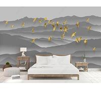 ZXCHEE Papier Peint Panoramique Abstrait Peak Golden Bird Papier Peint 3D Tapisserie Mural Salon Chambre Décoration Murale -ZX21386-200x140cm