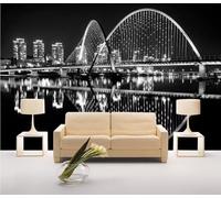 ZXCHEE Papier Peint Panoramique Architecture Urbaine En Noir Et Blanc Papier Peint 3D Tapisserie Mural Salon Chambre Décoration Murale -ZX27203-310x250cm