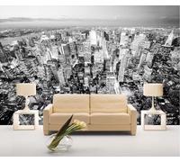 ZXCHEE Papier Peint Panoramique Architecture Urbaine Noir Et Blanc Papier Peint 3D Tapisserie Mural Salon Chambre Décoration Murale -ZX29939-310x250cm