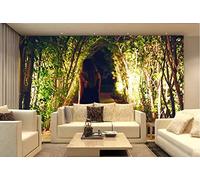 ZXCHEE Papier Peint Panoramique Beau Couloir De Jardin Voûté Papier Peint 3D Tapisserie Mural Salon Chambre Décoration Murale -ZX22491-430x300cm
