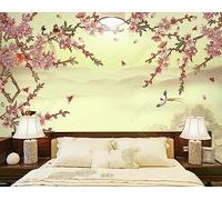 ZXCHEE Papier Peint Panoramique Les Petits Oiseaux Papier Peint 3D Tapisserie Mural Salon Chambre Décoration Murale -ZX21555-430x300cm