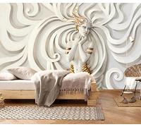 ZXCHEE Papier Peint Panoramique Sculpture Beauté Papier Peint 3D Tapisserie Mural Salon Chambre Décoration Murale -ZX27850-300x210cm