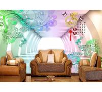 ZXCHEE Papier Peint Panoramique Sculpture De Couleurs Papier Peint 3D Tapisserie Mural Salon Chambre Décoration Murale -ZX20073-250x175cm