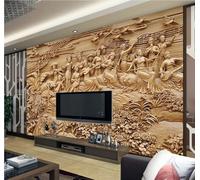 ZXCHEE Papier Peint Panoramique Sculpture Sur Bois Papier Peint 3D Tapisserie Mural Salon Chambre Décoration Murale -ZX19553-310x250cm