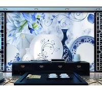 ZXCHEE Papier Peint Panoramique Vase Fleurs Papier Peint 3D Tapisserie Mural Salon Chambre Décoration Murale -ZX19570-300x210cm