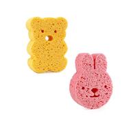ZXCHOME 2 Pièces Eponge de Bain Bebe,Eponge de Bain Enfant,Éponge Bain Enfant,Eponges Hydrophiles pour Bébé,Eponge de Bain Konjac pour Bébé,Éponges de Bain,Doux aux Formes Mignonnes pour Enfants