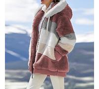 ZXCL 2021 Nouveau Manteau d'hiver Usure extérieure Femme Veste Femme coréenne Manteau Mode décontracté Couture à Carreaux à Capuche à Capuche à Capuchon à Capuchon de Dames-Pink,M