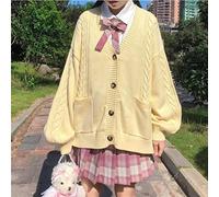 ZXCL 2021 Nouveau Sweet Cute Jolie Fille Pull à Tricoter Lazy College Style Lâche Sleeve Harajuku Girl Uniforme Pull Manteau S ~ 2XL-L,B Sweater