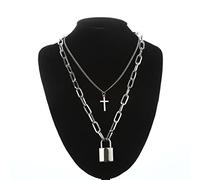 ZXCL Collier à chaîne de Verrouillage avec Pendentif Cadenas pour Femmes Hommes Punk Bijoux sur Les Accessoires du Cou