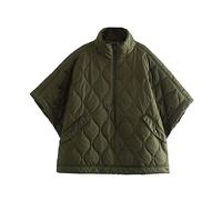 ZXCL Femmes Veste Capes et Poncho Automne Femme Vêtements Manteaux matelassés Solides Cardigan pour Femmes Casual Overdized Veste-Green,L