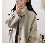 ZXCL Mode Long Manteau d'hiver Manteaux Femmes Fille Manteau de Laine vêtements Veste Femme-Beige 2,M