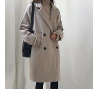 ZXCL Mode Long Manteau d'hiver Manteaux Femmes Fille Manteau de Laine vêtements Veste Femme-Beige,L